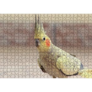 Cakapuzzle Sevimli Sarı Kakadu Papağanı Puzzle Yapboz Mdf Ahşap