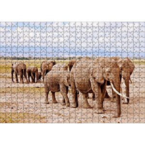 Afrika Savanada Filler Bir Arada Puzzle Yapboz Mdf Ahşap 500 Parça