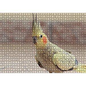 Sevimli Sarı Kakadu Papağanı Puzzle Yapboz Mdf Ahşap 1000 Parça