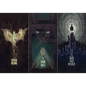 Batman Begins The Dark Knight Dark Rises Film Afiş Görseli Puzzle Yapboz Mdf Ahşap 120 Parça