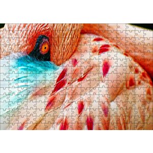 Flamingo Yakın Çekim Puzzle Yapboz Mdf Ahşap 255 Parça