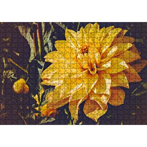 Sarı Yıldız Çiçeği Yakın Çekim Puzzle Yapboz Mdf Ahşap 500 Parça
