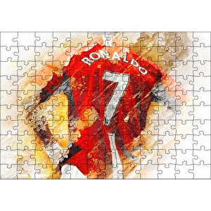 Numara 7 Formalı Ronaldo Sırt Görünüm Puzzle Yapboz Mdf Ahşap 120 Parça