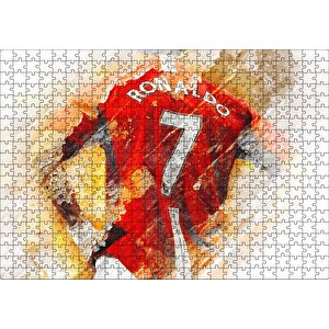 Numara 7 Formalı Ronaldo Sırt Görünüm Puzzle Yapboz Mdf Ahşap 500 Parça
