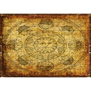 Horoscope Güneş Gezegenler Açılar Görseli Puzzle Yapboz Mdf Ahşap 255 Parça