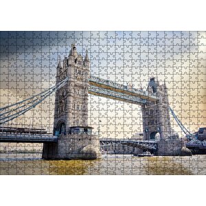 Londra Tower Bridge Köprüsü Puzzle Yapboz Mdf Ahşap 500 Parça