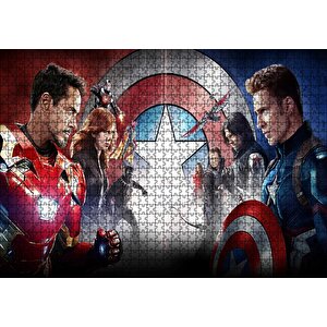 Kaptan Amerika İç Savaş Karınca Adam Kara Panter Marvel Görseli Puzzle Yapboz Mdf Ahşap 1000 Parça