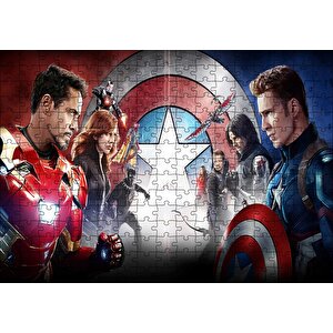Kaptan Amerika İç Savaş Karınca Adam Kara Panter Marvel Görseli Puzzle Yapboz Mdf Ahşap 255 Parça