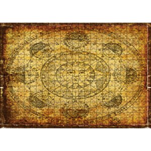 Horoscope Güneş Gezegenler Açılar Görseli Puzzle Yapboz Mdf Ahşap 500 Parça