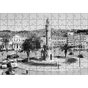 1950 Ler Konak Saat Kulesi İzmir Puzzle Yapboz Mdf Ahşap 120 Parça