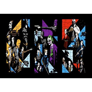 Kara Şövalye Sanat Afişi Puzzle Yapboz Mdf Ahşap 255 Parça
