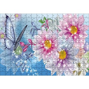 Kelebek Çiçek Puzzle Yapboz Mdf Ahşap 255 Parça