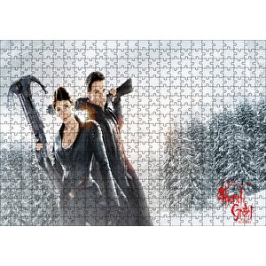 Fantezi Gretel Hansel Avcılar Silahlar Kış Cadı Puzzle Yapboz Mdf Ahşap 500 Parça