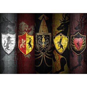 Game Of Thrones Bayrakları Görseli Puzzle Yapboz Mdf Ahşap 120 Parça