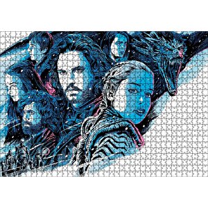 Game Of Thrones Karakterleri Karikatürize Puzzle Yapboz Mdf Ahşap 1000 Parça