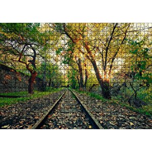 Ermenistan Erivan Orman İçi Demiryolu Puzzle Yapboz Mdf Ahşap 1000 Parça