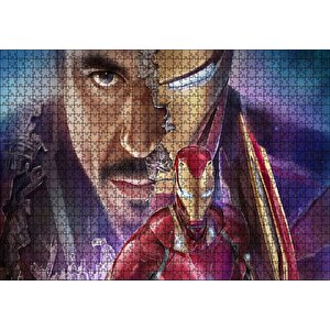 Cakapuzzle Yenilmezler Iron Man Ve Tony Stark Kompozisyon Puzzle Yapboz Mdf Ahşap