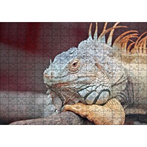 Dal Üzerinde Dinlenen Dev Kertenkele Puzzle Yapboz Mdf Ahşap 255 Parça