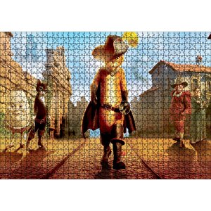 Çizmeli Kedi Dreamworks Animasyon Puzzle Yapboz Mdf Ahşap 1000 Parça