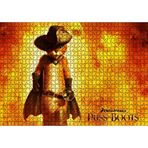 Çizmeli Kedi, Animasyon Görsel Puzzle Yapboz Mdf Ahşap 1000 Parça