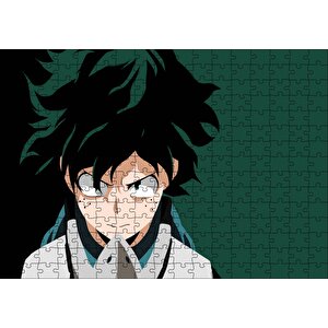 Erkek Anime Karakteri My Hero Academia, Boku No Hero Academia Görseli Puzzle Yapboz Mdf Ahşap 255 Parça