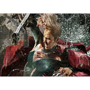 Adaletsizlik İki Supergirl Battles Superman Film Görseli Puzzle Yapboz Mdf Ahşap 255 Parça
