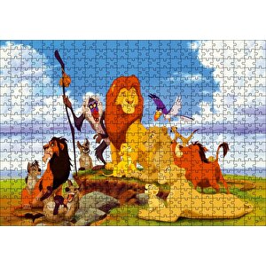 Aslan Kral Çizgi Filmler Disney Puzzle Yapboz Mdf Ahşap 500 Parça