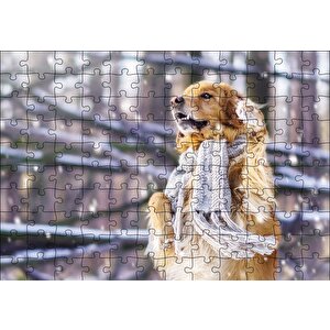Atkılı Köpek Puzzle Yapboz Mdf Ahşap 120 Parça