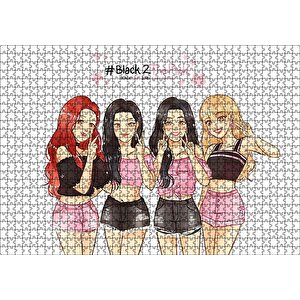 Black Pink Kore Pop Pembe Siyah Kıyafetli Puzzle Yapboz Mdf Ahşap 1000 Parça