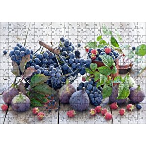 Masada Yaş İncir Üzüm Yabanmersini Ve Ahudular Puzzle Yapboz Mdf Ahşap 255 Parça