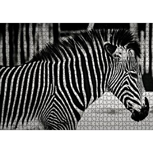 Benzersiz Deseniyle Zebra Yakın Çekim Puzzle Yapboz Mdf Ahşap 1000 Parça