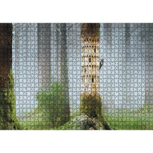 Ağaçkakan Ve Antik Roma Sütun Benzetmesi Puzzle Yapboz Mdf Ahşap 1000 Parça