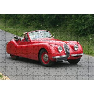Kırmızı Jaguar Xk 120 Puzzle Yapboz Mdf Ahşap 255 Parça