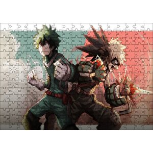 My Hero Academia Young Bakugo Ve Midoriya Görseli Puzzle Yapboz Mdf Ahşap 255 Parça