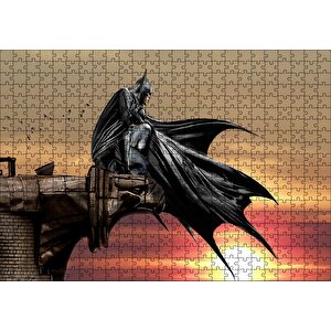 Gotham Şövalyesi Batman Ve Gün Batımı Puzzle Yapboz Mdf Ahşap 500 Parça