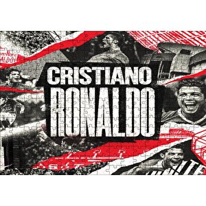 Cristiano Ronaldo Büyük Yazı Ve Kompozisyon Puzzle Yapboz Mdf Ahşap 255 Parça