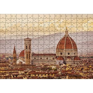 İtalya Floransa Gündoğumunda Şehir Manzarası Puzzle Yapboz Mdf Ahşap 255 Parça