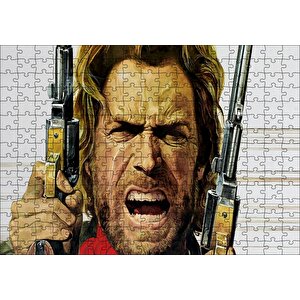 Clint Eastwood Angry Puzzle Yapboz Mdf Ahşap 255 Parça