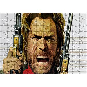 Clint Eastwood Angry Puzzle Yapboz Mdf Ahşap 120 Parça