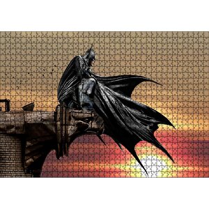 Gotham Şövalyesi Batman Ve Gün Batımı Puzzle Yapboz Mdf Ahşap 1000 Parça