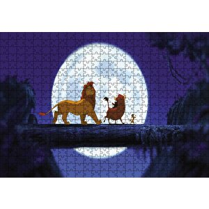 Aslan Kral Simba Timon Pumba Puzzle Yapboz Mdf Ahşap 500 Parça