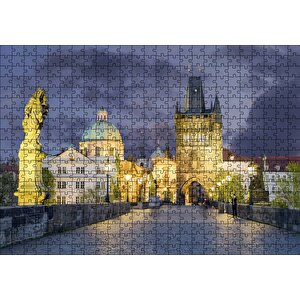 Çekya Prag Karl Köprüsü Puzzle Yapboz Mdf Ahşap 500 Parça