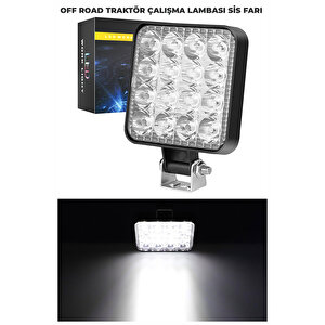 Off Road Traktör Tir Kamyon Sis Fari Ve Çalışma Lambası 16 Led Kare 3 İnç 84mm