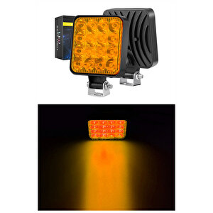 Off Road Traktör Tir Kamyon Sis Fari Ve Çalışma Lambası 16 Led Kare 3 İnç 84mm