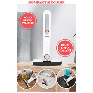 Kompakt Mini Mop Kolay Pratik Temizlik Taşınabilir Kendiliğinden Sıkılabilir