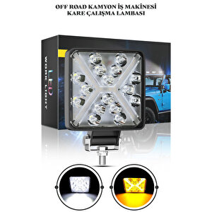 Off Road Kamyon İş Makinesi Kare Çalışma Lambası 16 Led X Angel Çakarlı