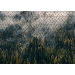 Sık Ormanı Yutan Sis Puzzle Yapboz Mdf Ahşap 500 Parça