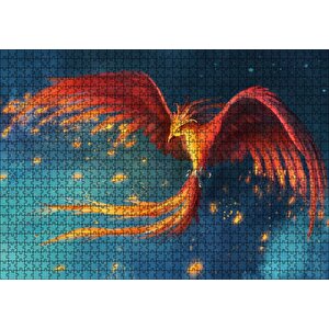 Kırmızı Anka Kuşu Puzzle Yapboz Mdf Ahşap 1000 Parça