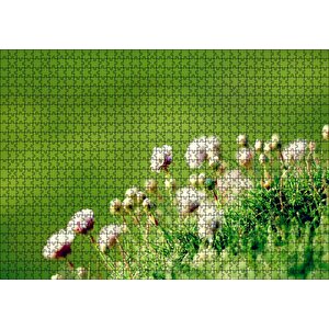 Otların Arasında Yeni Açan Çiçekler Puzzle Yapboz Mdf Ahşap 1000 Parça