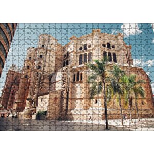 İspanya Muhteşem Katedral Ve Gökyüzü Puzzle Yapboz Mdf Ahşap 500 Parça